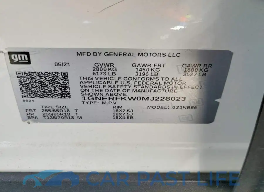 1GNERFKW0MJ228023# 13