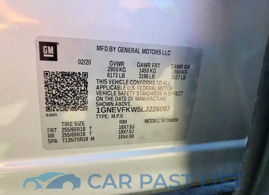 1GNEVFKW5LJ226097# 13