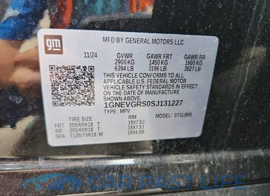 1GNEVGRS0SJ131227# 12