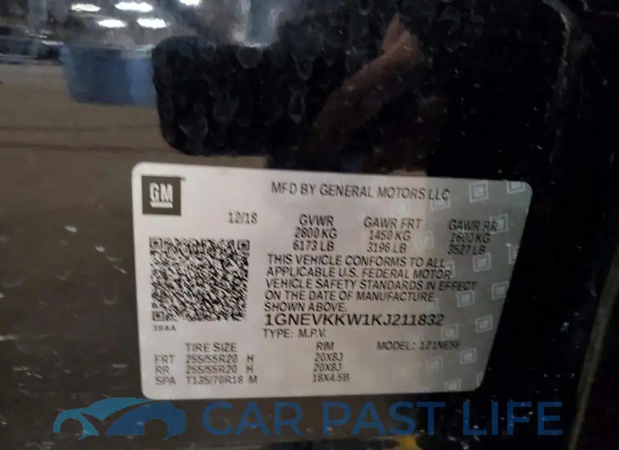 1GNEVKKW1KJ211832# 13