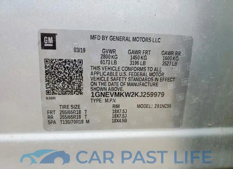 1GNEVMKW2KJ259979# 13