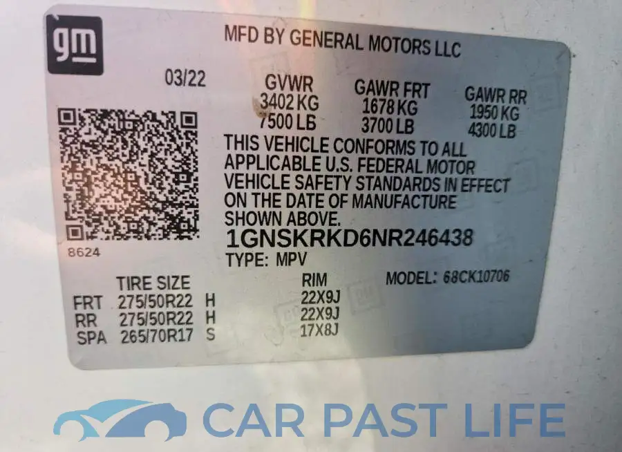 1GNSKRKD6NR246438# 13