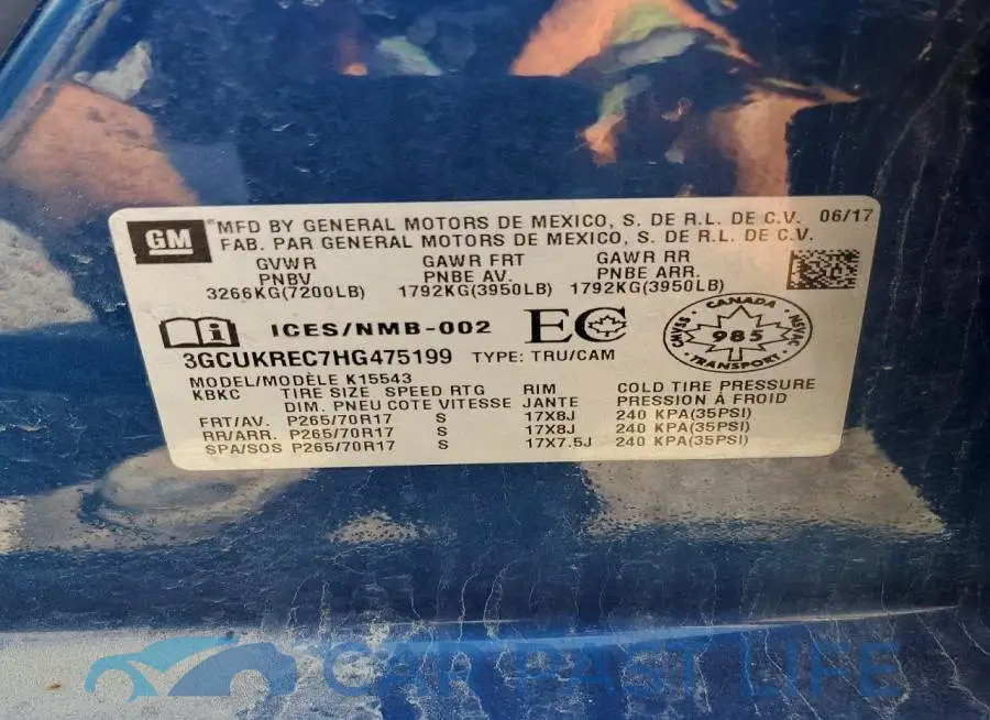 3GCUKREC7HG475199# 12