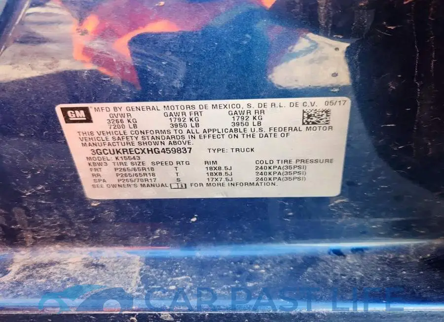 3GCUKRECXHG459837# 12