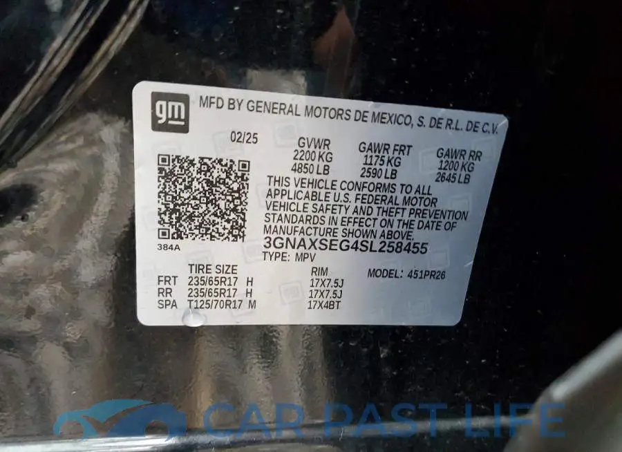 3GNAXSEG4SL258455# 13