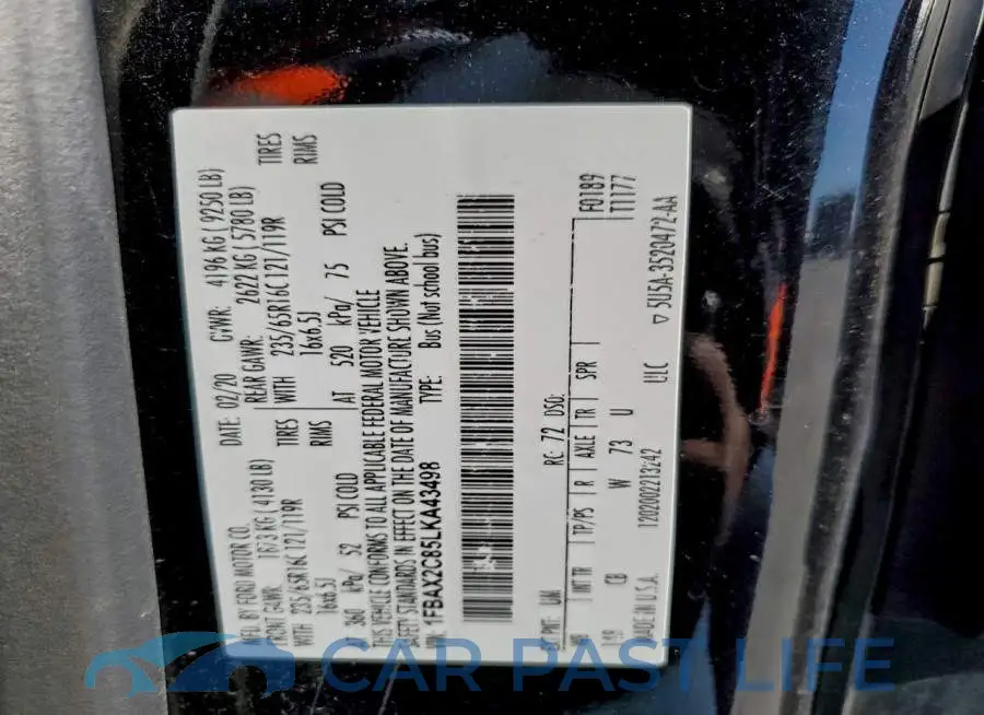 1FBAX2C85LKA43498# 14