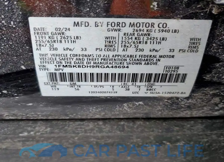 1FMSK8DH9RGA48694# 13