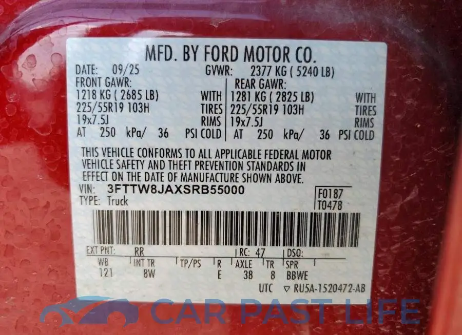 3FTTW8JAXSRB55000# 12