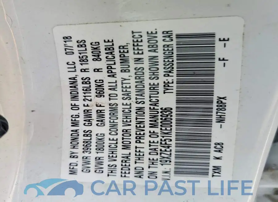 19XZE4F51KE006936# 12