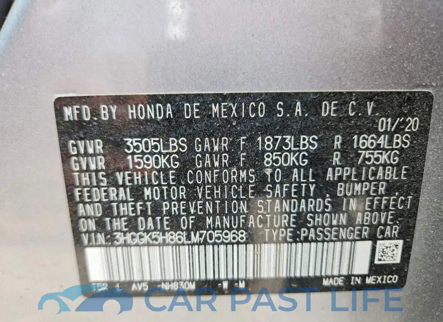 3HGGK5H86LM705968# 13