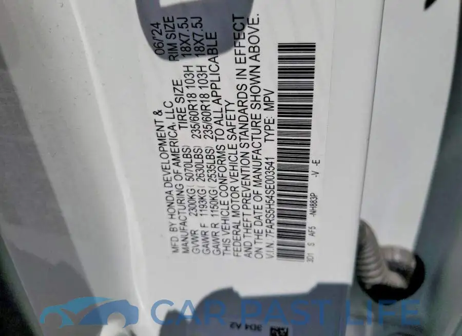 7FARS5H54SE003541# 13