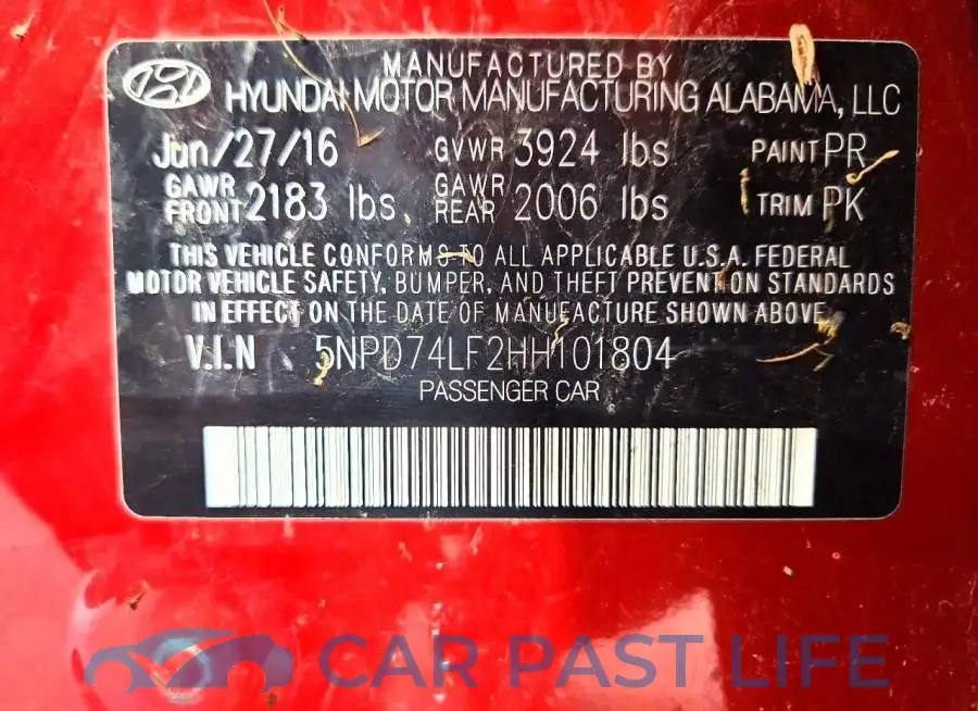 5NPD74LF2HH101804# 12
