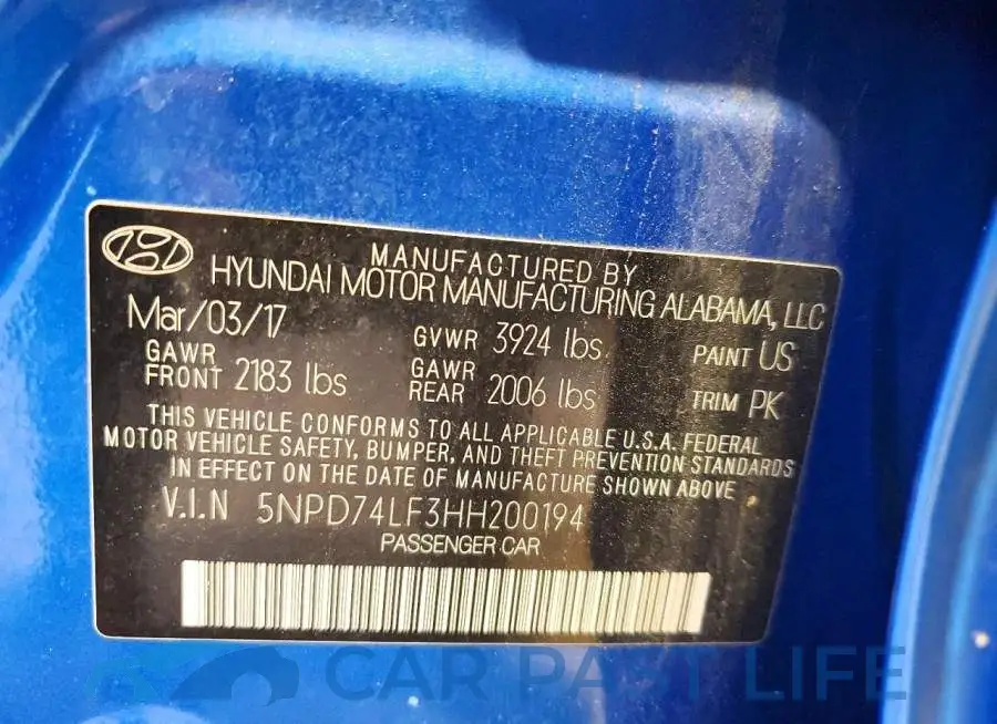 5NPD74LF3HH200194# 12