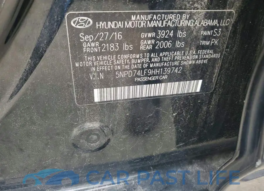 5NPD74LF9HH139742# 12