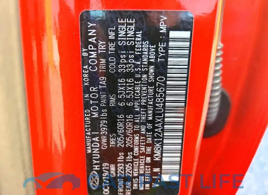KM8K12AAXLU485670# 12