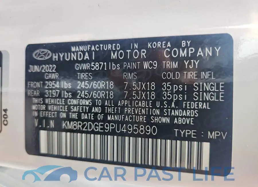 KM8R2DGE9PU495890# 13