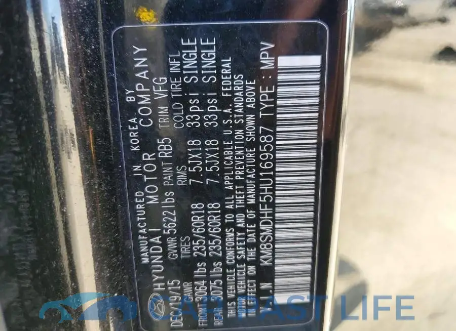 KM8SMDHF5HU169587# 14