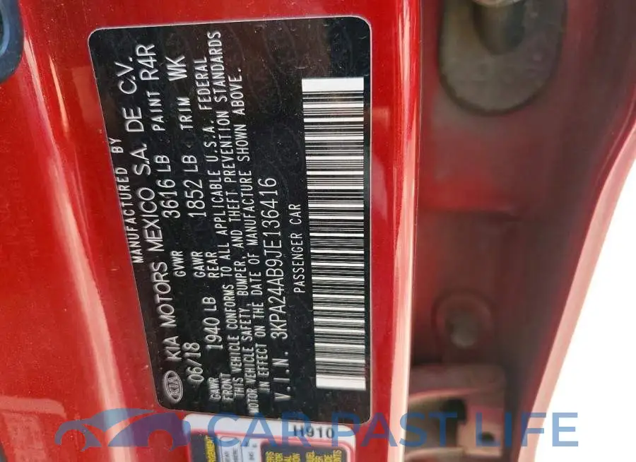 3KPA24AB9JE136416# 12