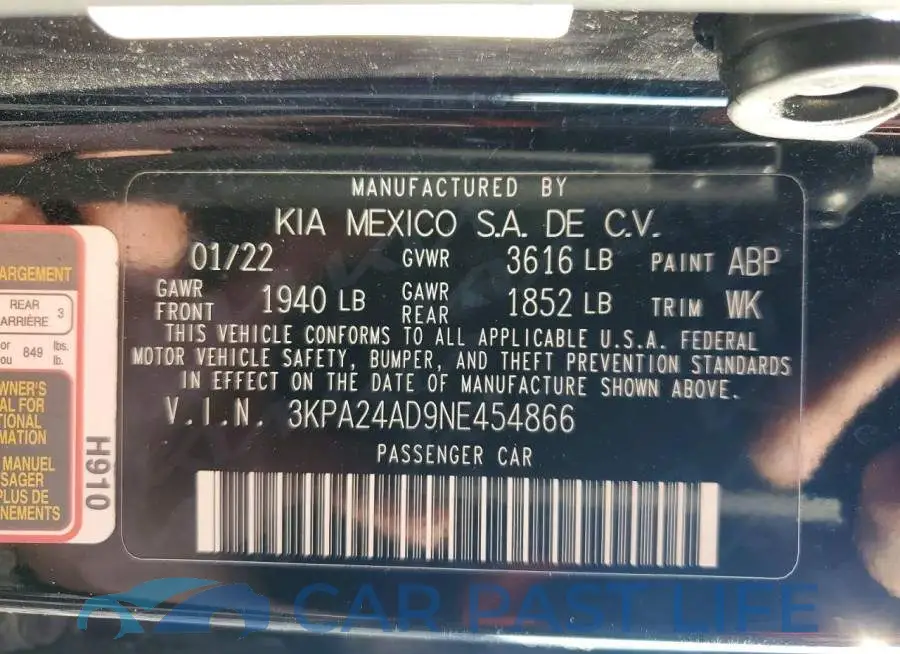 3KPA24AD9NE454866# 13