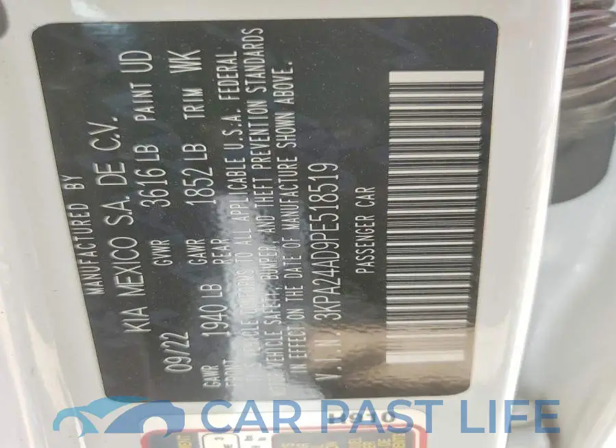 3KPA24AD9PE518519# 12