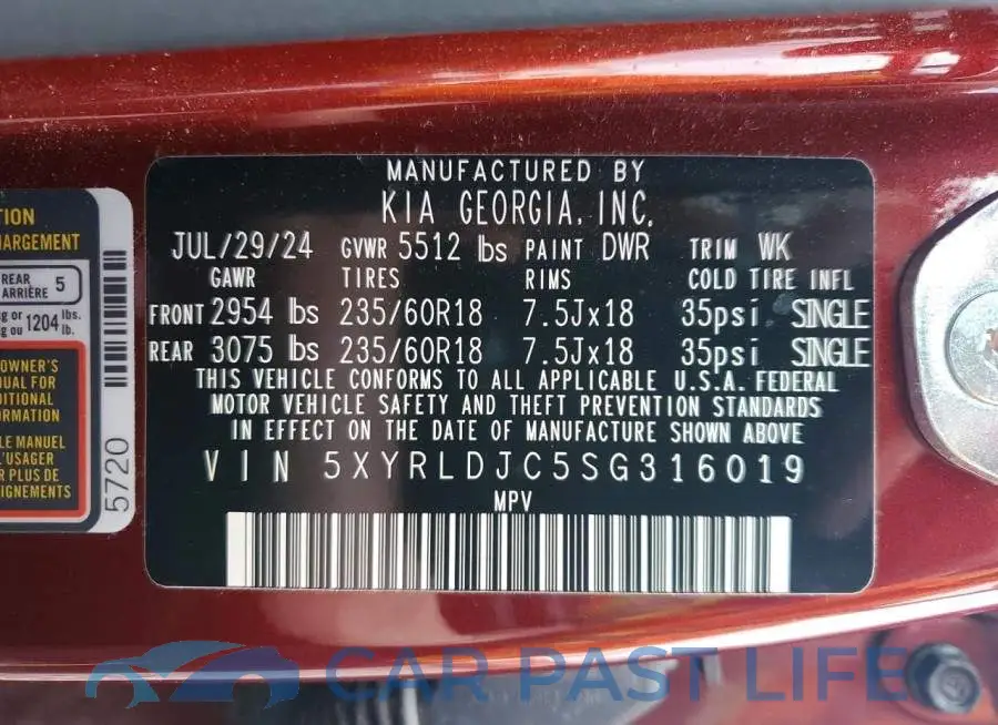 5XYRLDJC5SG316019# 13