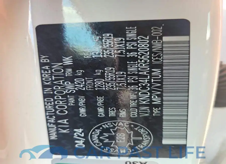 KNDC34LA0R5620802# 12