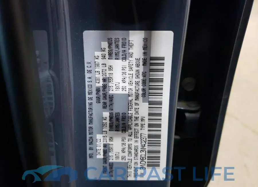 3MVDMBCL3NM402377# 13