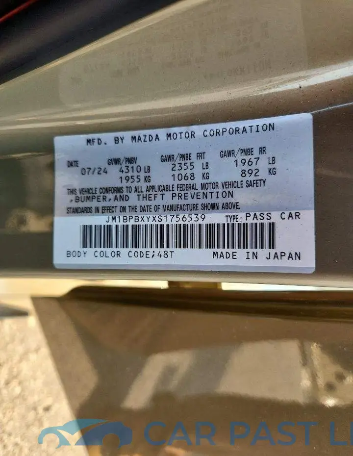 JM1BPBXYXS1756539# 12