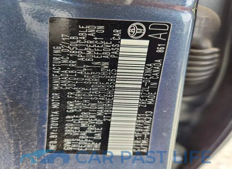 2T1BURHE6HC858625# 12