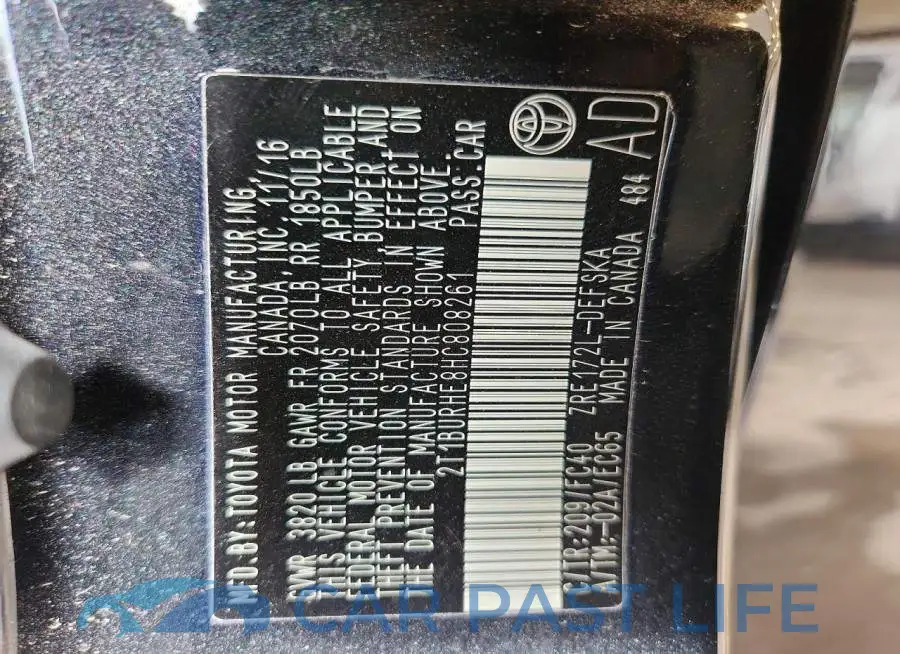 2T1BURHE8HC808261# 12