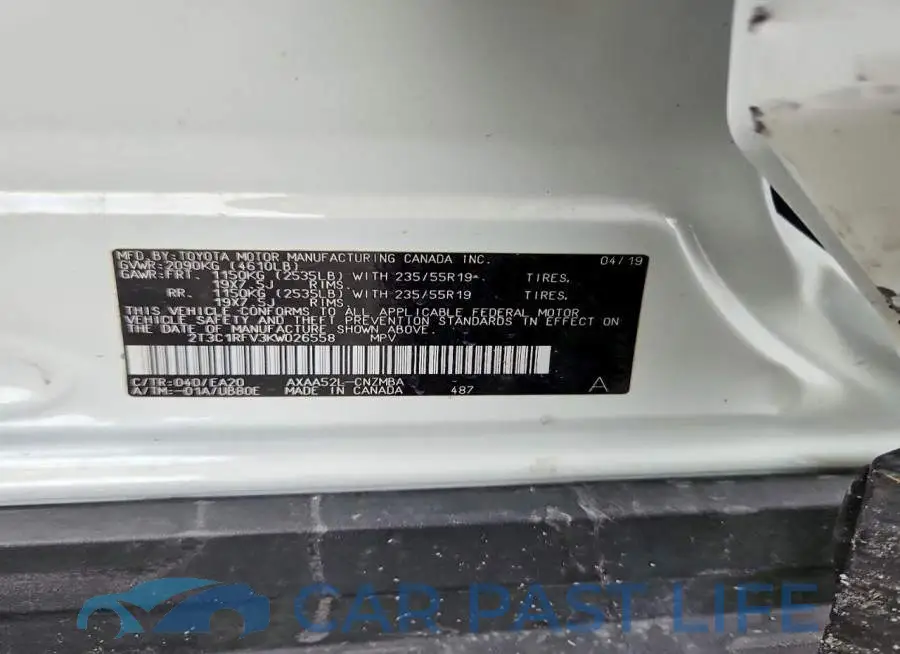 2T3C1RFV3KW026558# 13