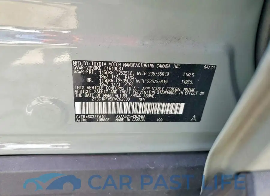 2T3C1RFV5PW262880# 13