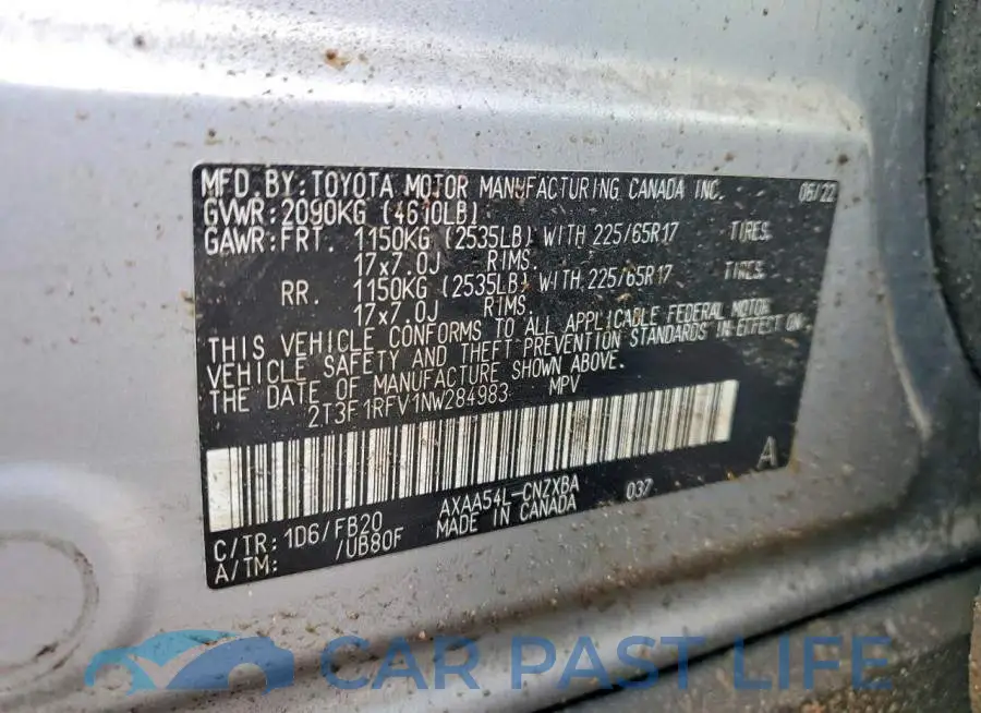 2T3F1RFV1NW284983# 13