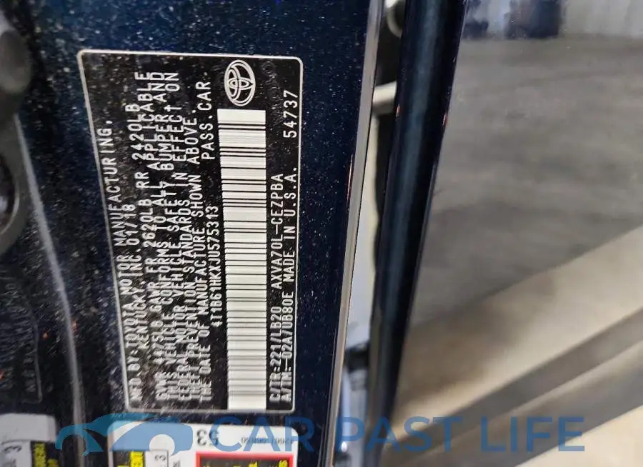 4T1B61HKXJU575313# 12
