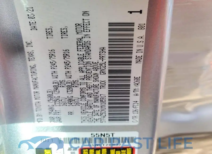 5TFAZ5CN1MX105917# 12