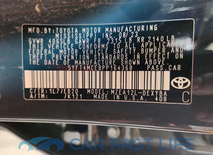 5YFT4MCE8PP164368# 12