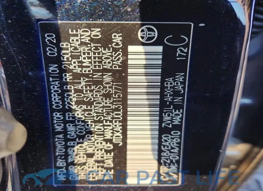 JTDKARFU0L3115771# 12
