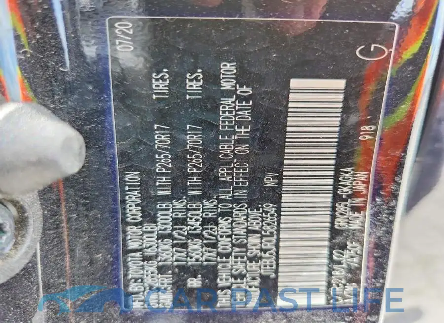 JTEBU5JR0L5826549# 14