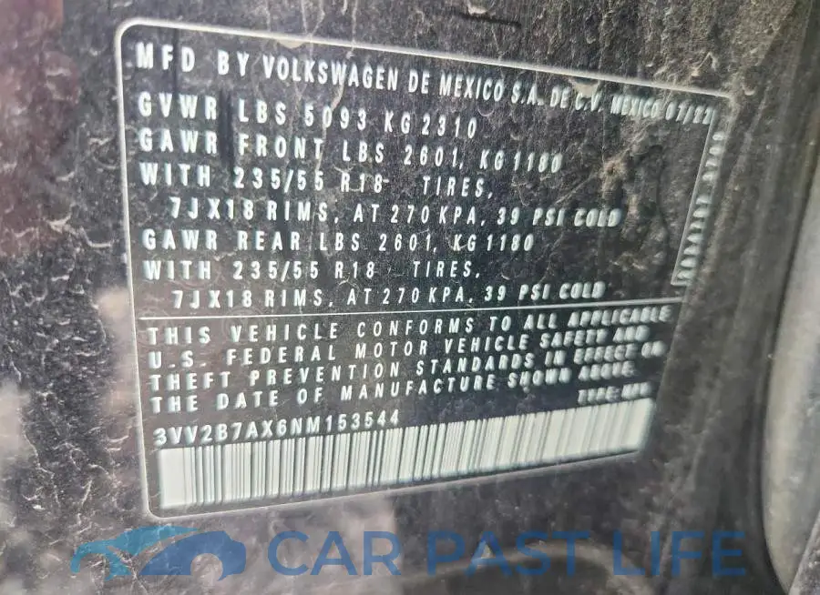 3VV2B7AX6NM153544# 13