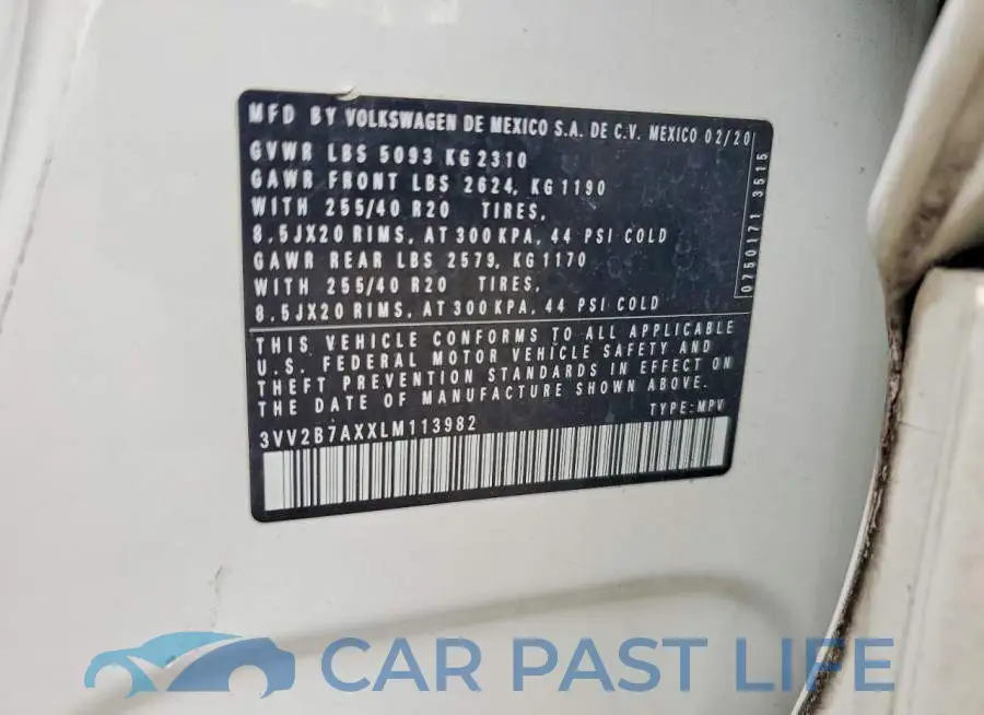3VV2B7AXXLM113982# 14