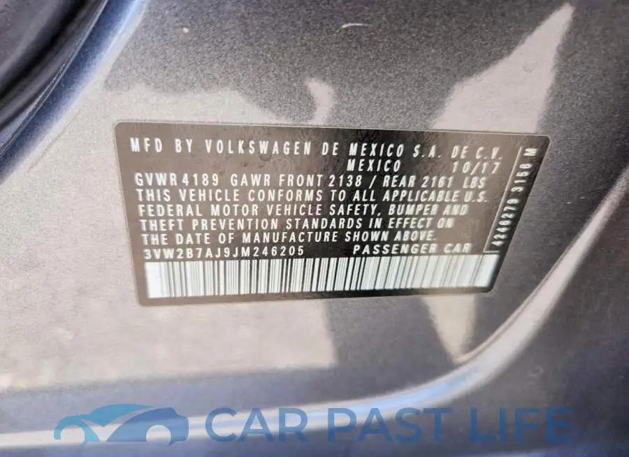 3VW2B7AJ9JM246205# 12