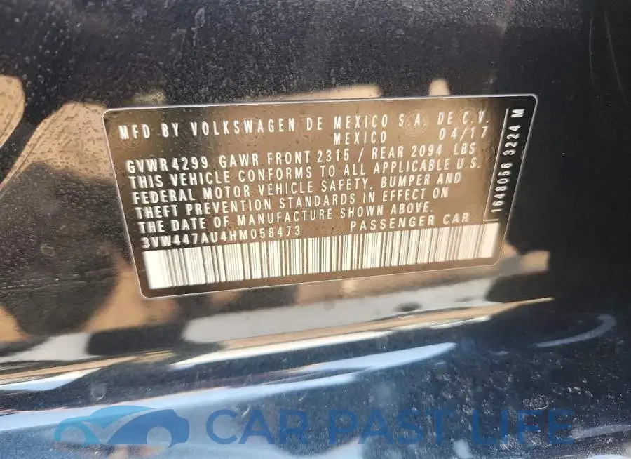 3VW447AU4HM058473# 12
