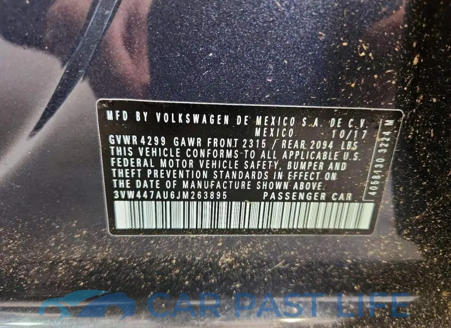 3VW447AU6JM263895# 12