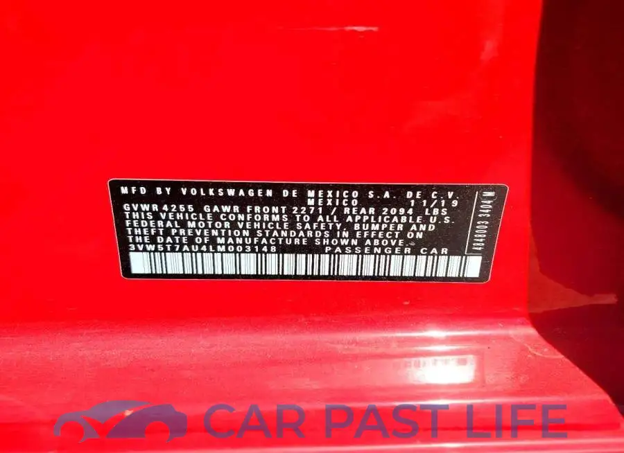 3VW5T7AU4LM003148# 13