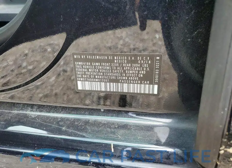3VW5T7AUXHM012007# 12