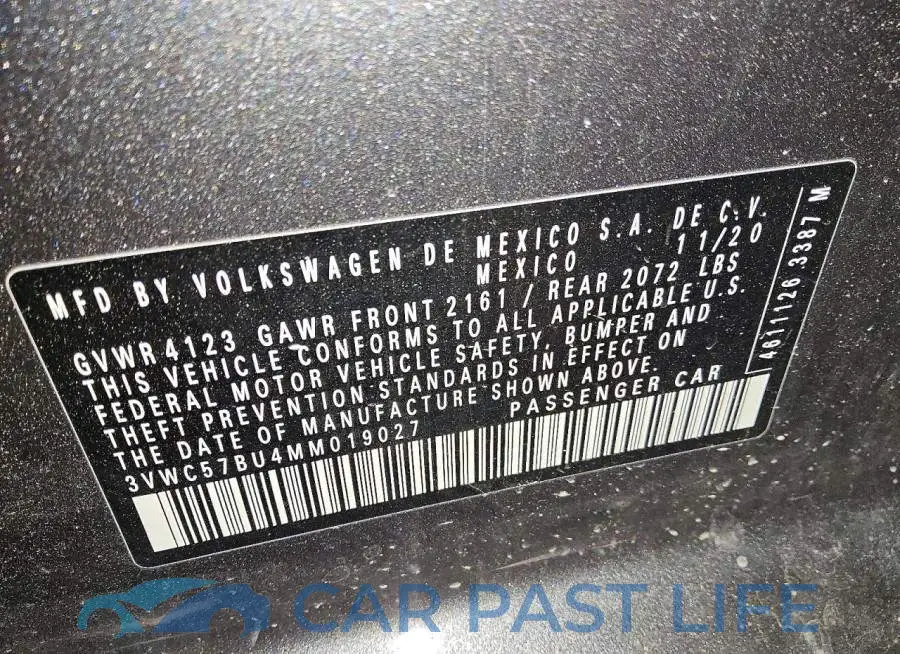 3VWC57BU4MM019027# 12