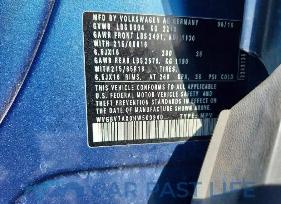 WVGBV7AX0HW500940# 12