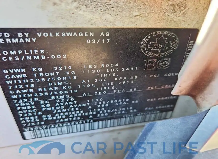 WVGLV7AX5HK034174# 13