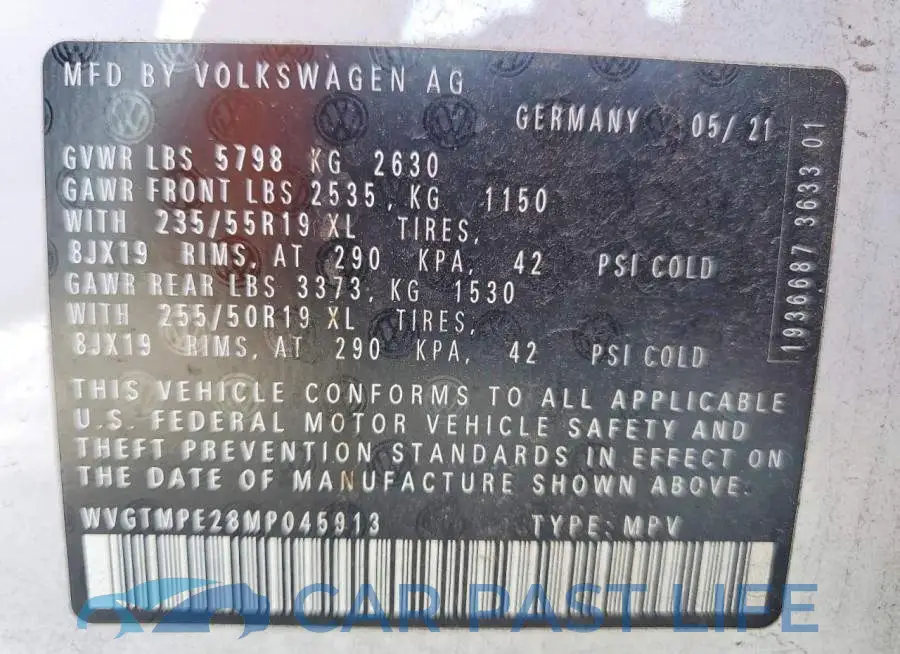 WVGTMPE28MP045913# 13
