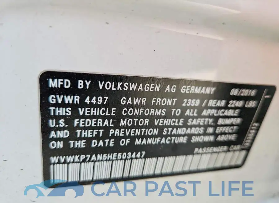WVWKP7AN5HE503447# 13